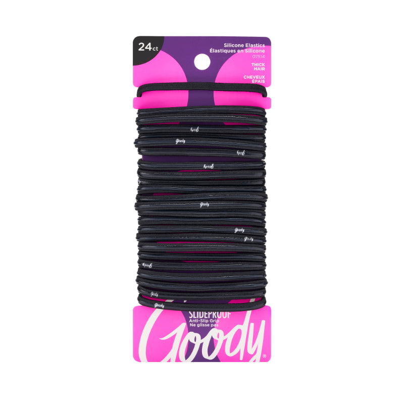 Elásticos para el Cabello SlideProof Negros 24 u. Goody