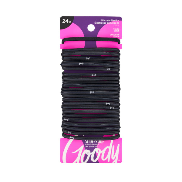 Elásticos para el Cabello SlideProof Negros 24 u. Goody