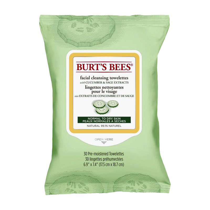 Toallitas Limpiadoras Faciales Pepino y Salvia 30 un Burt's Bees