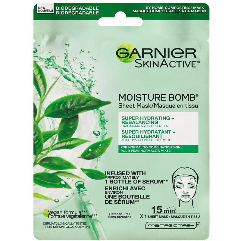 Mascarilla Facial en Tela Moisture Bomb Matificante 32 ml Garnier