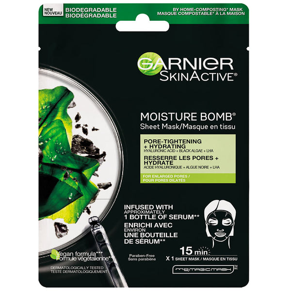 Mascarilla Facial en Tela Carbón Activado SkinActive 28 ml Garnier