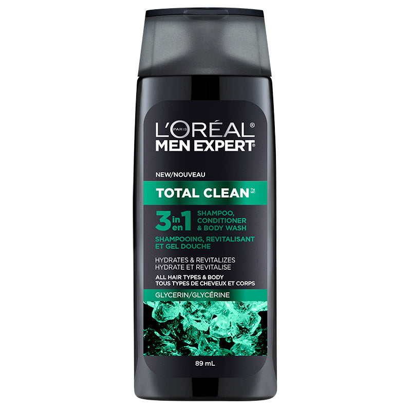 Shampoo Total Clean 3 en 1 Acondicionador Gel 89 ml L'Oréal Men Expert