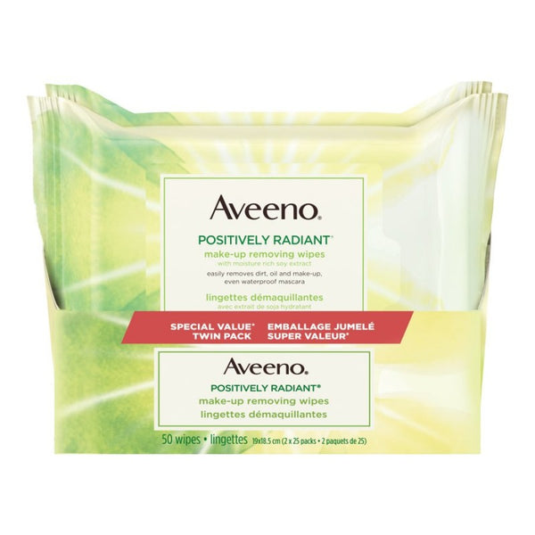 Positively Luminosidad Make-up Toallitas Desmaquillantes - 2 X Aveeno
