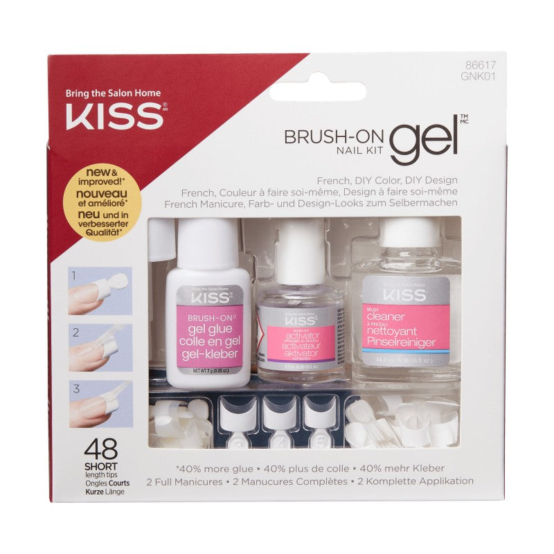 Esmalte Brush-On Gel Manicure Uñas Kit Kiss Beauty Nails & Lashes