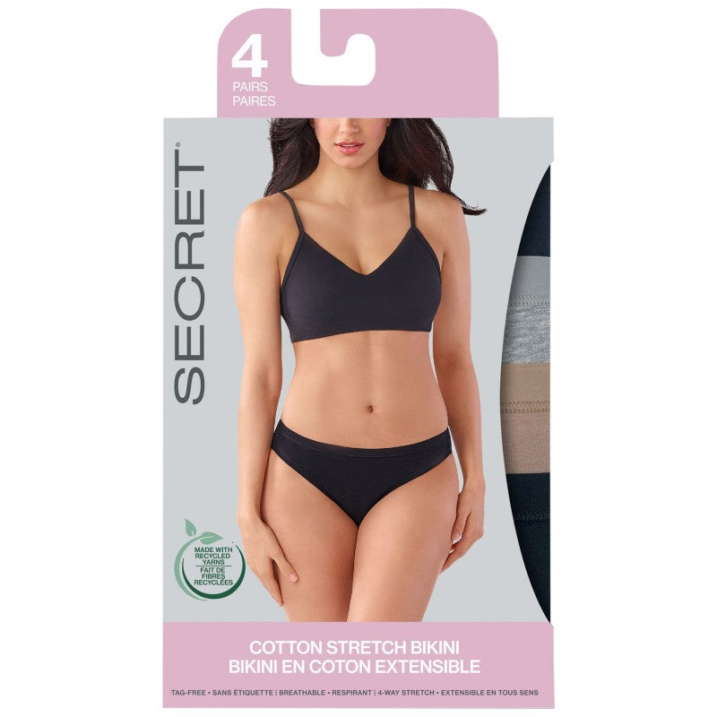 Calzón de Algodón Elasticado Talla M 4 unidades SECRET HOSIERY