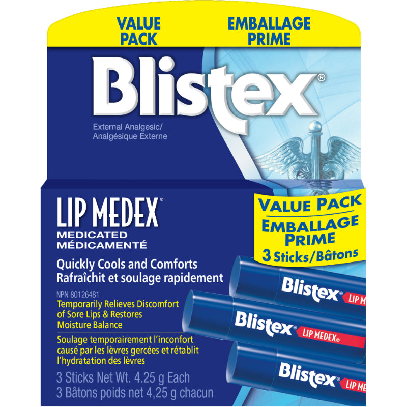 Bálsamo Labial Medex Pack 3 x 4,25 g Blistex