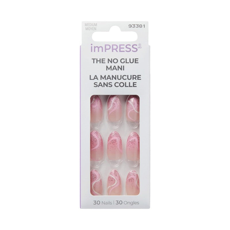 Uñas Postizas ImPRESS Almendra Medianas Wild Venus 30 uds Kiss