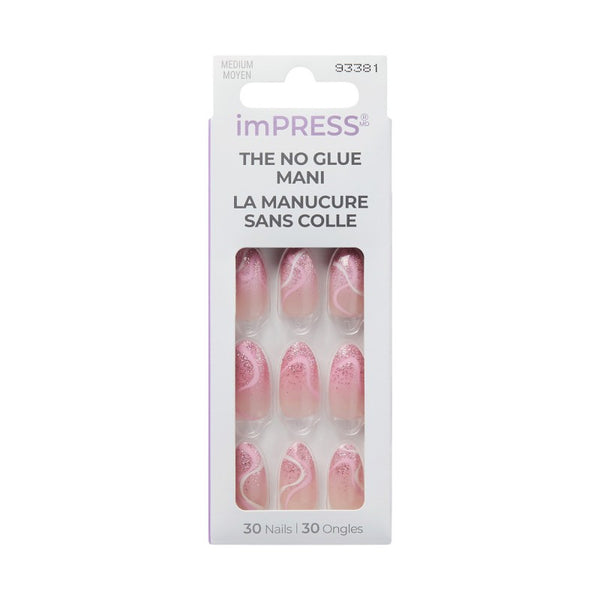 Uñas Postizas ImPRESS Almendra Medianas Wild Venus 30 uds Kiss