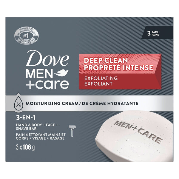 Barra de Jabón Cuerpo y Rostro Men+Care Limpieza Profunda 106 g Dove