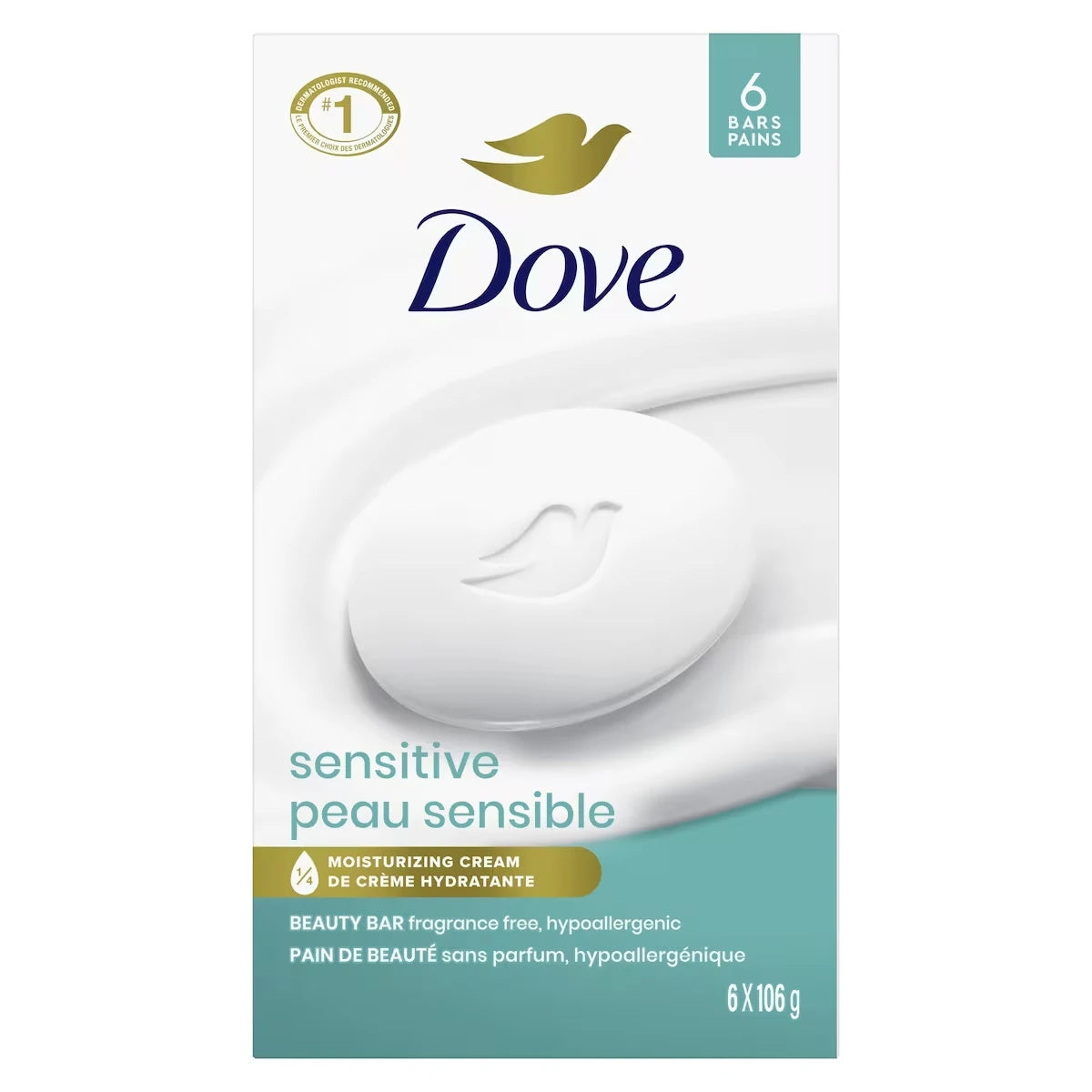 Barra de Jabón Piel Sensible Pack de 2 106 g Dove