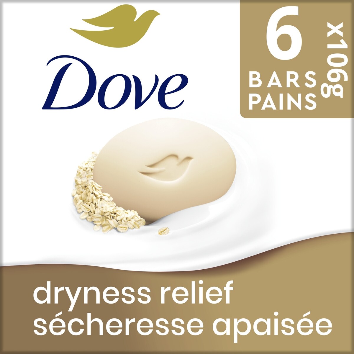 Barra de Jabón Corporal Avena Piel Seca y Sensible 106 g Dove