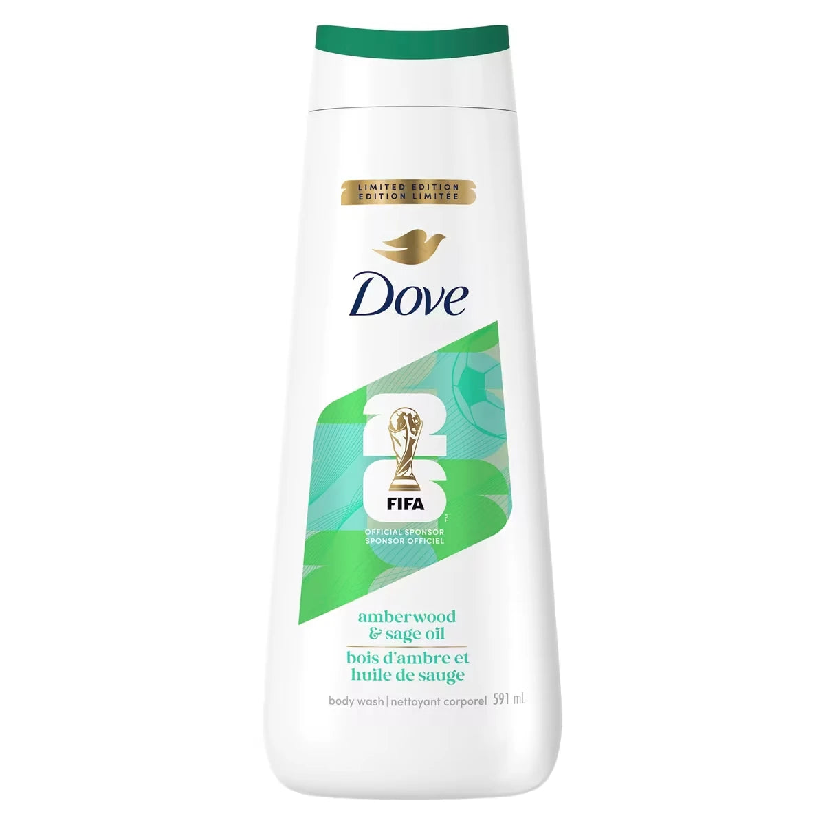 Gel de Ducha Edición Limitada FIFA Ámbar y Salvia 591 ml Dove