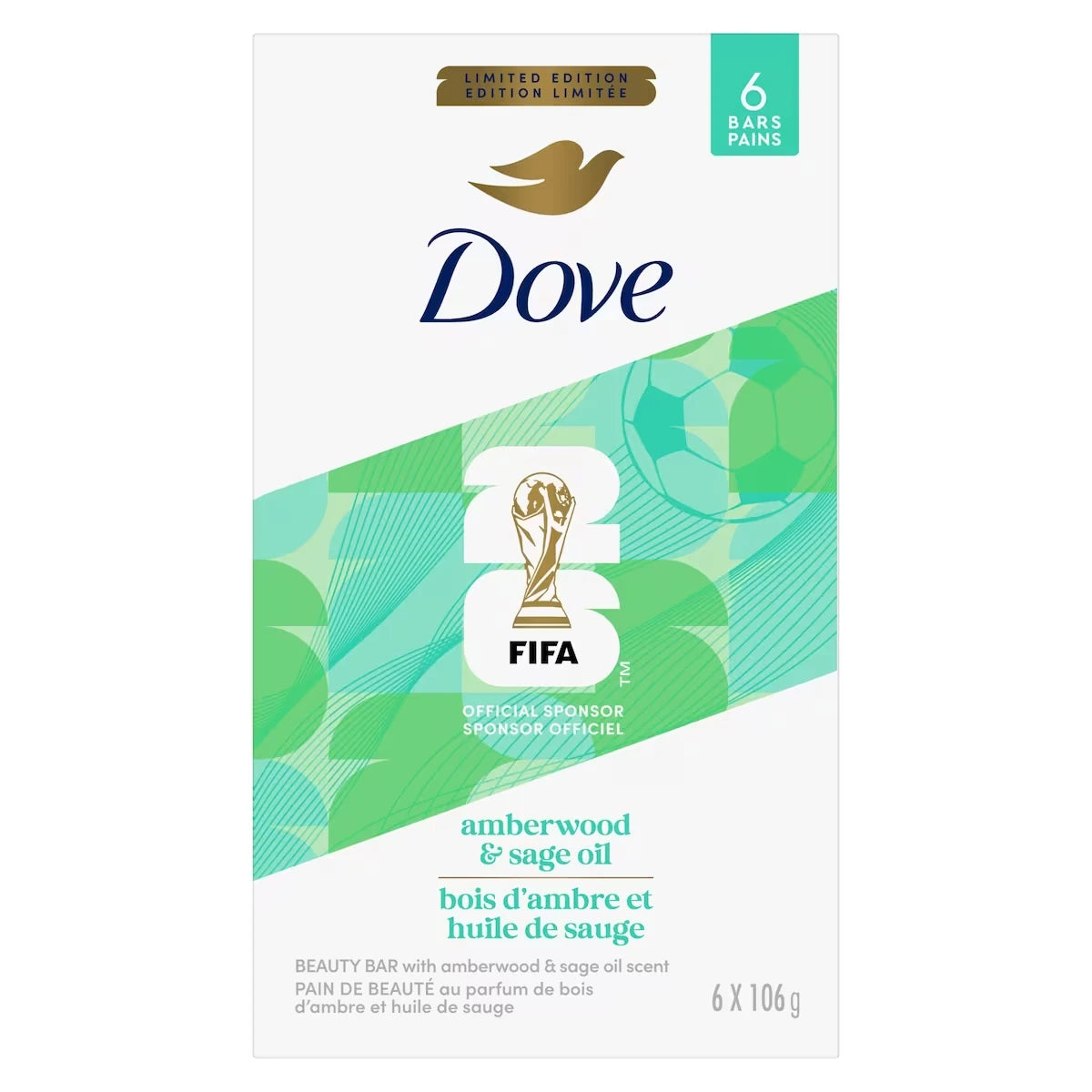Barra de Jabón Edición FIFA Madera de Ámbar y Salvia 636 g Dove