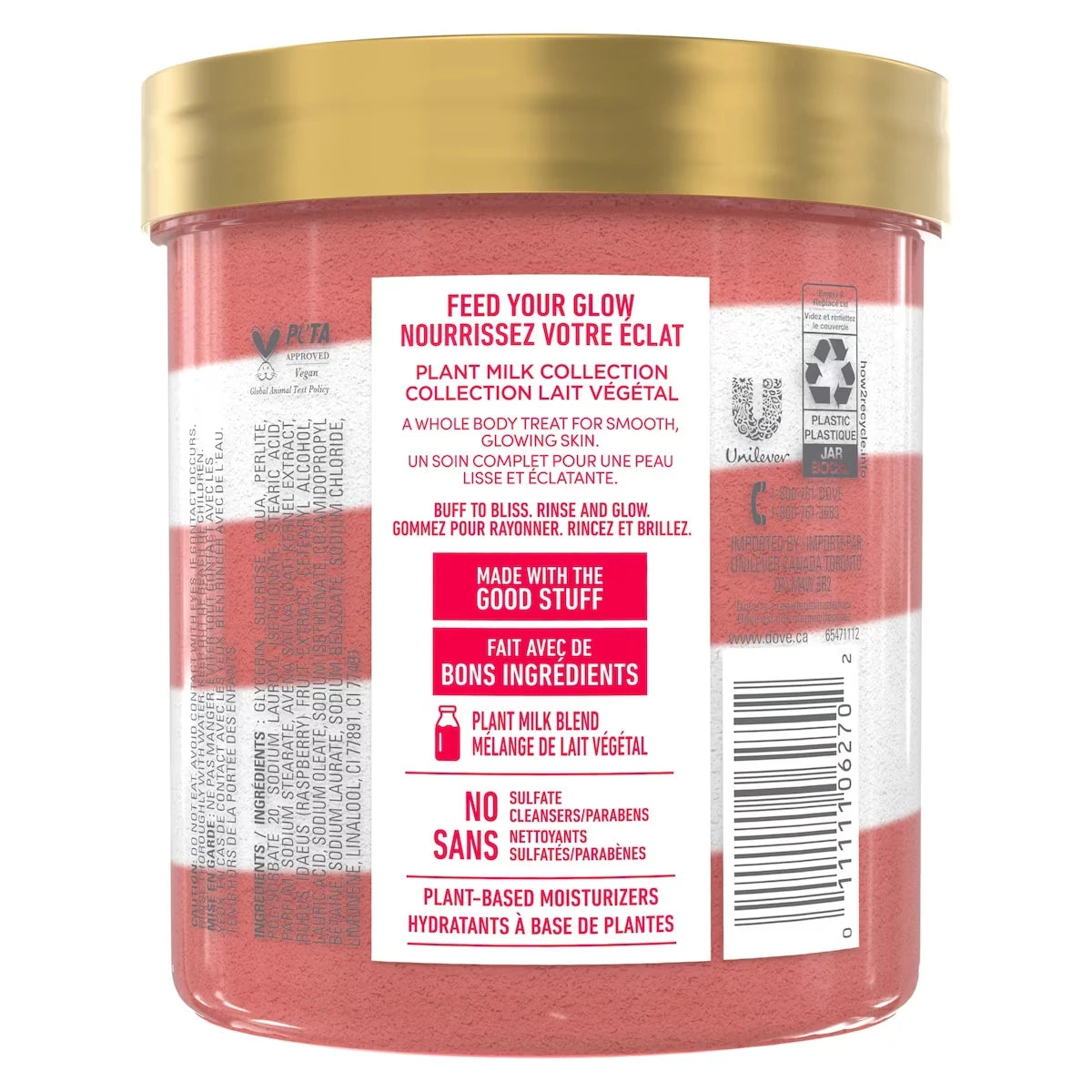 Exfoliante Corporal de Azúcar Leche de Avena y Bayas 425 g Dove