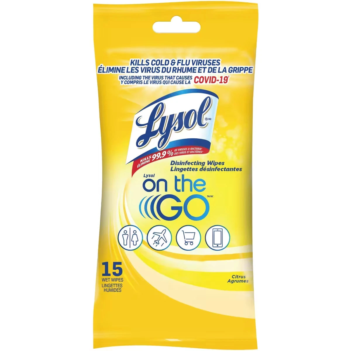 Toallitas Desinfectantes Portátiles Cítrico Lysol
