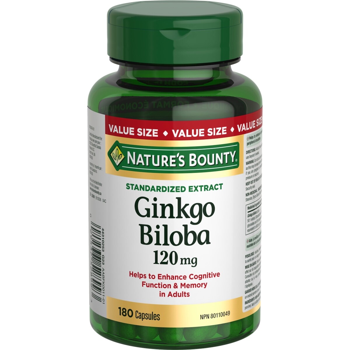 Ginkgo Biloba 120 mg 180 cápsulas Natures Bounty