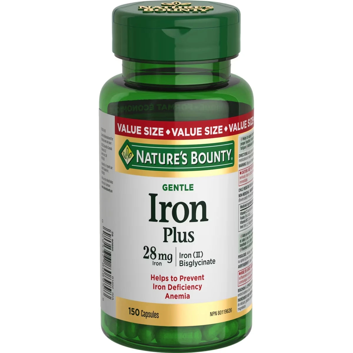 Hierro Suave 28 mg Cápsulas Natures Bounty