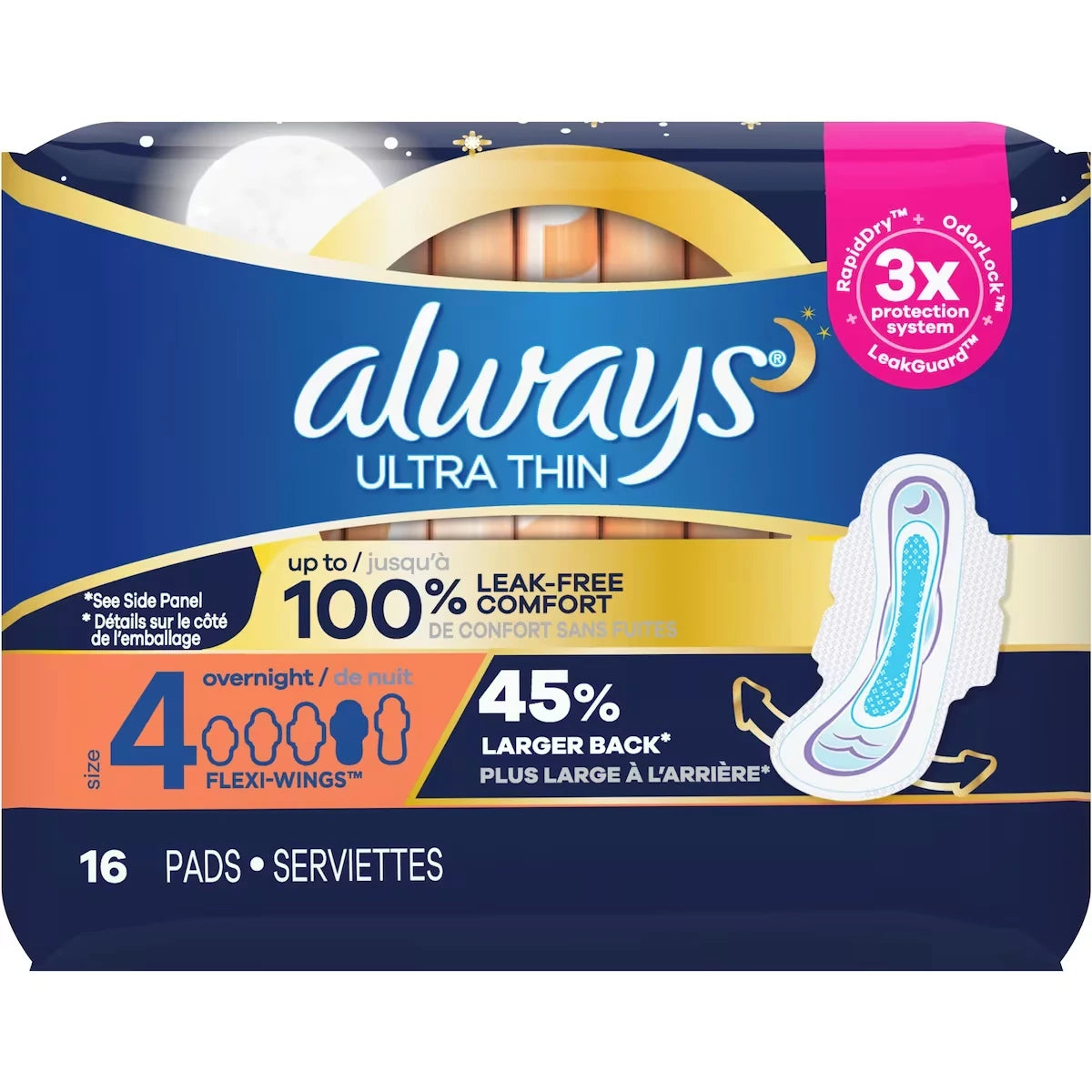 Toallas Higiénicas Ultra Thin de Noche Always