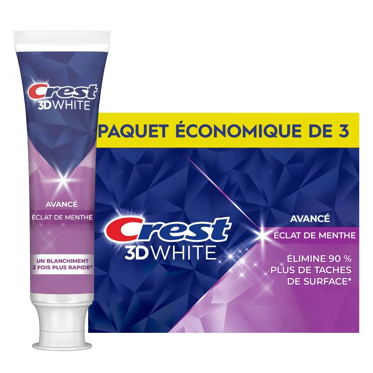 Pasta Dental 3D White Avanzada Brillo de Menta 70 ml Crest