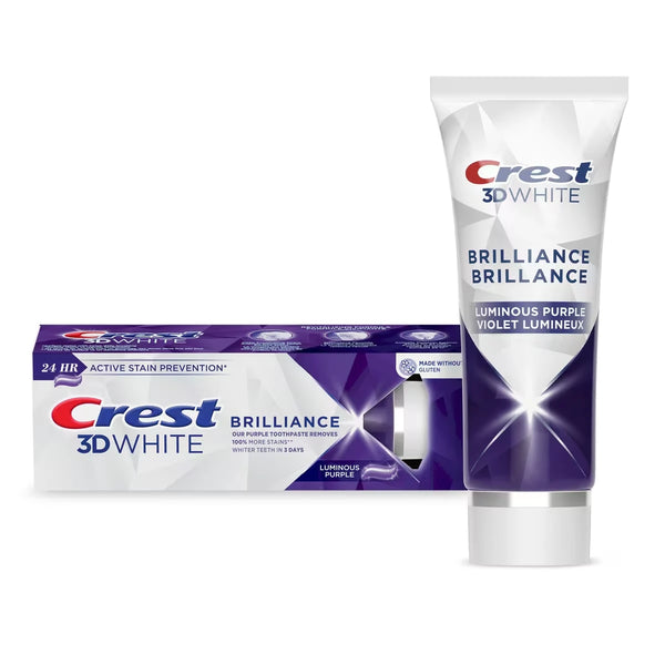 Pasta Dental Violet Blanqueador 3D White Brillo Crest