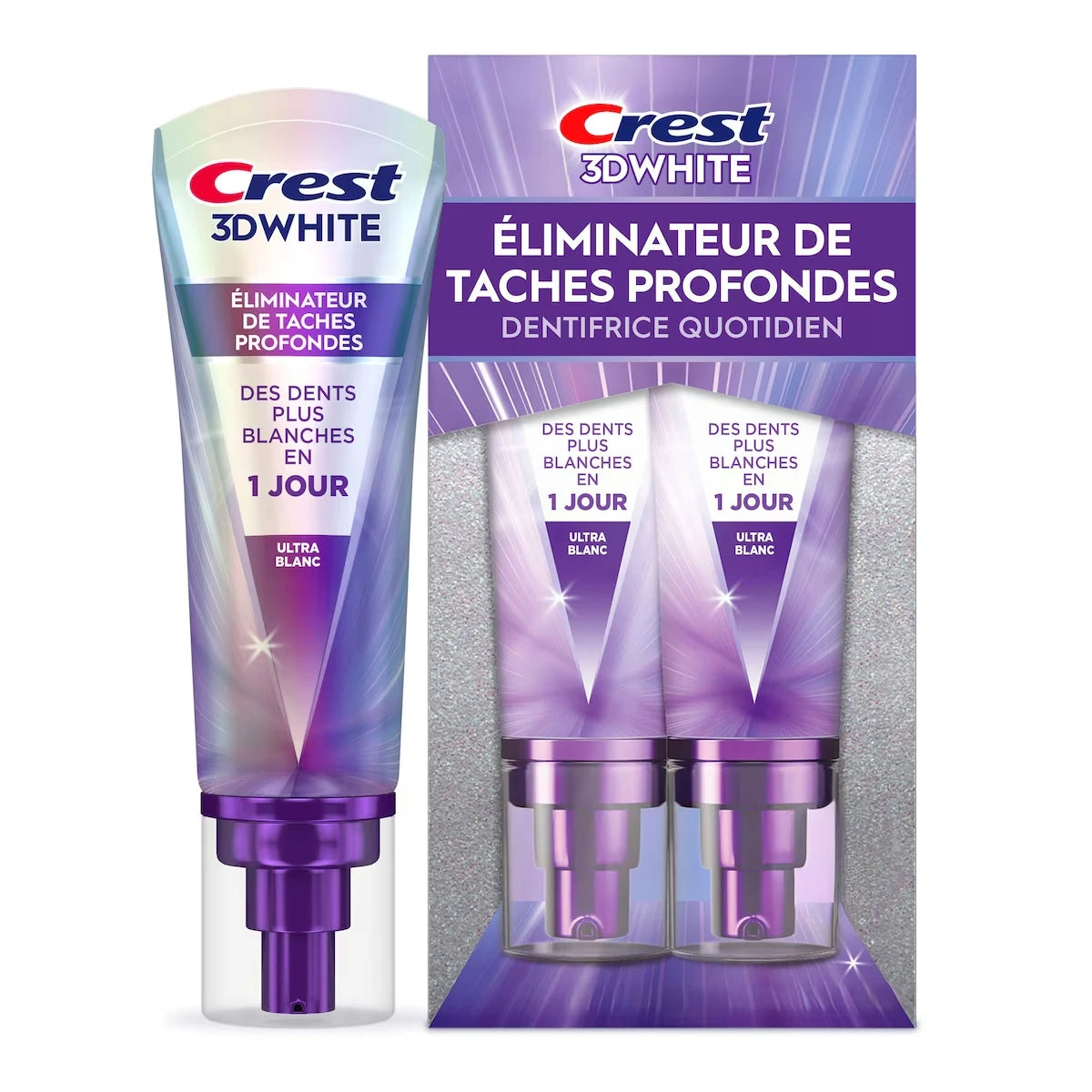 Pasta Dental 3D White Ultra Blanco Pack de 2 Crest