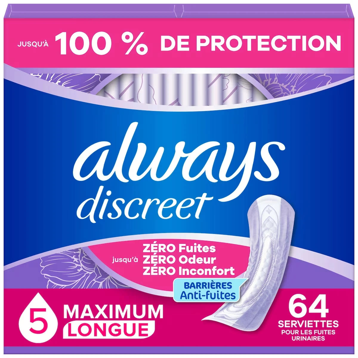 Toallas Absorbentes para Incontinencia Femenina Always