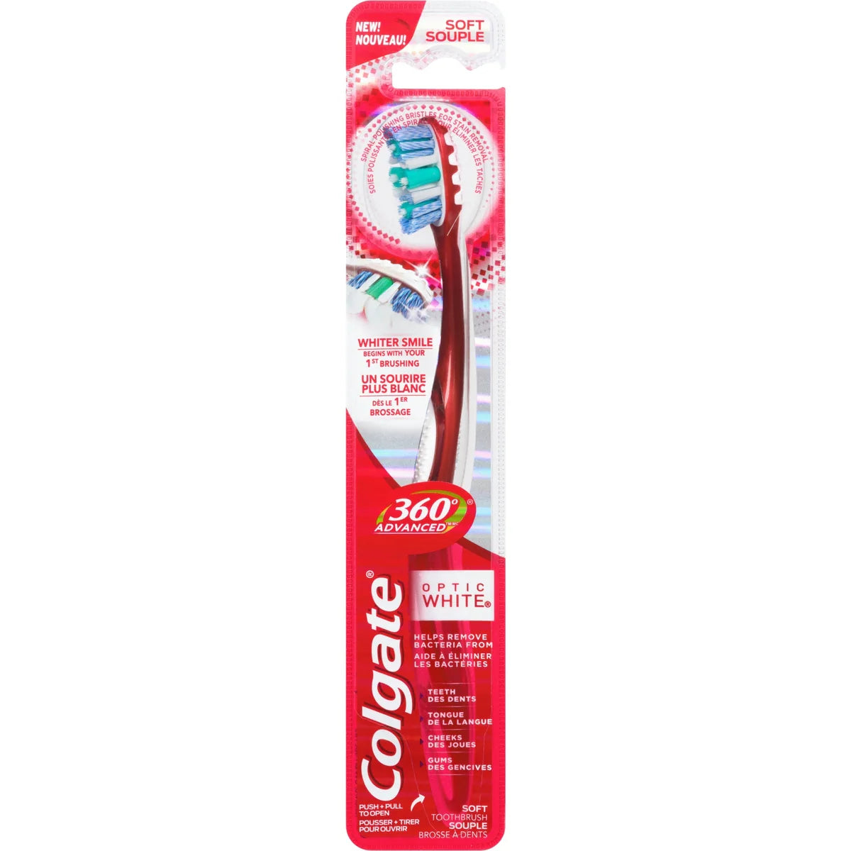 Cepillo de Dientes Suave 360 Optic White Avanzado Colgate