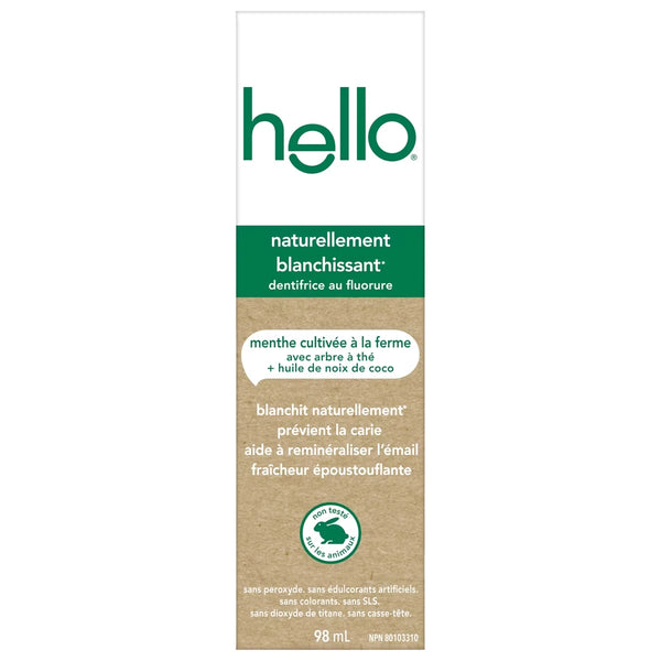 Pasta Dental con Flúor Blanqueadora Natural 98 ml Hello