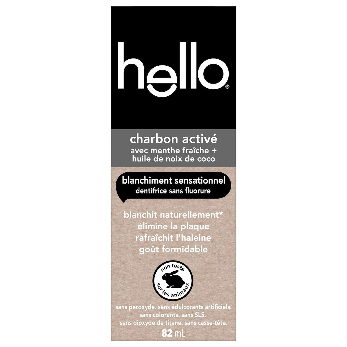Pasta Dental con Carbón Activado sin Flúor 82 ml Hello
