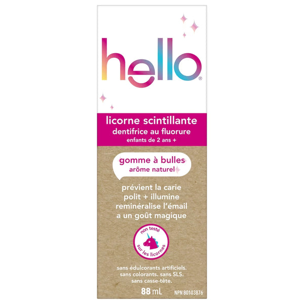 Pasta Dental con Flúor para Niños Unicornio Brillante 88 ml Hello