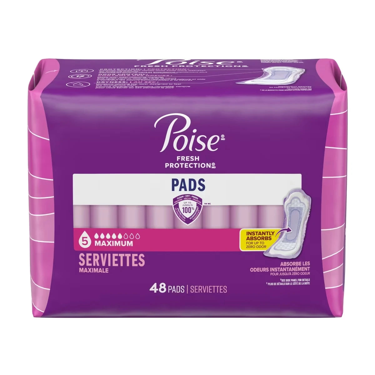 Toallas para Incontinencia Absorción Máxima Largo Regular Poise