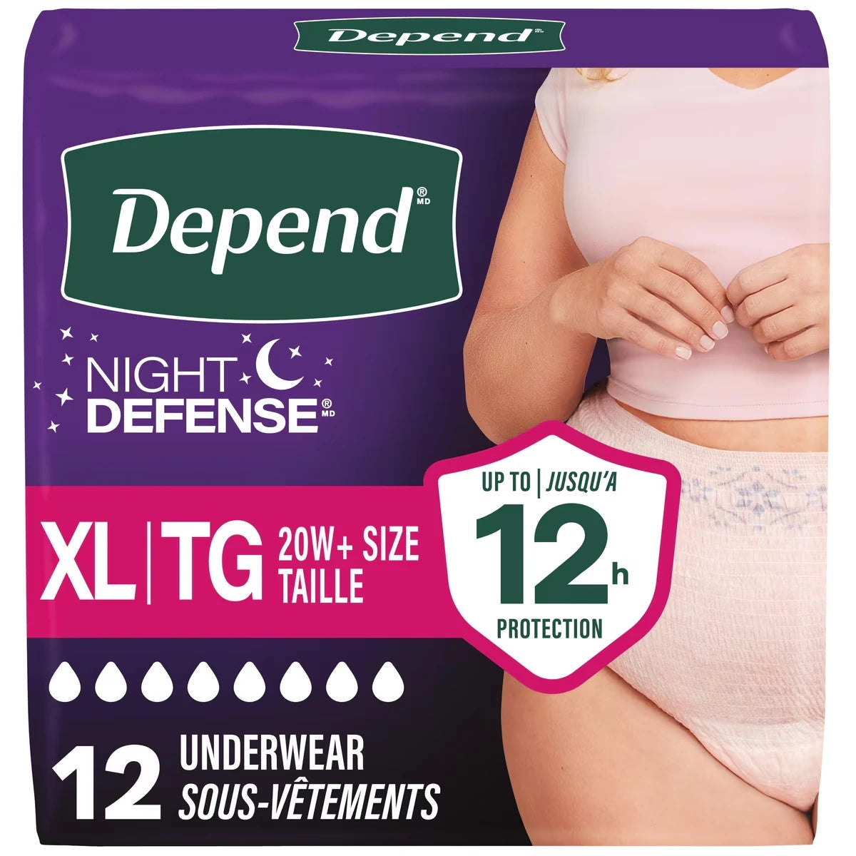 Ropa Interior para Incontinencia Nocturna Mujer Talla G Depend