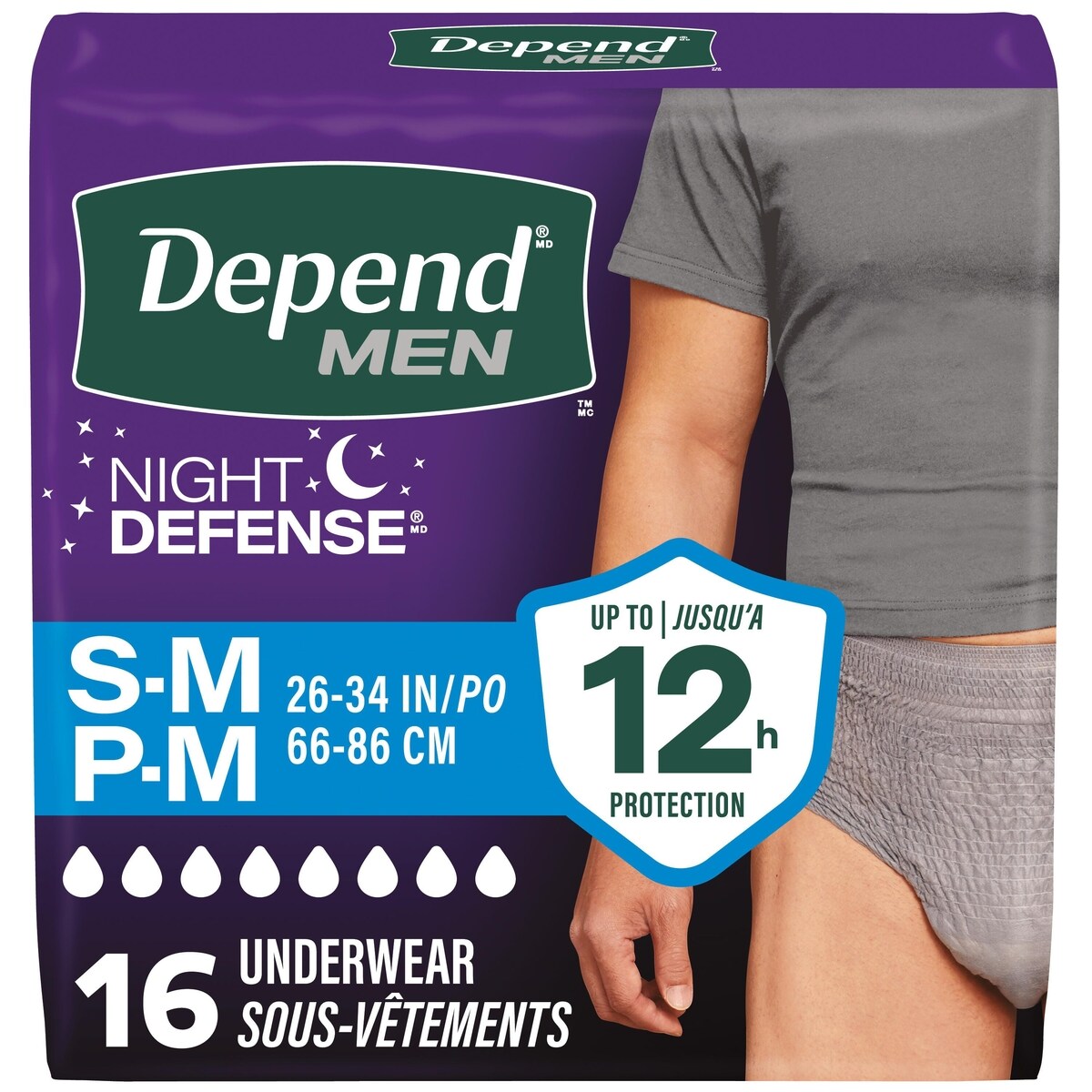 Ropa Interior Absorbente Nocturna para Hombre Depend