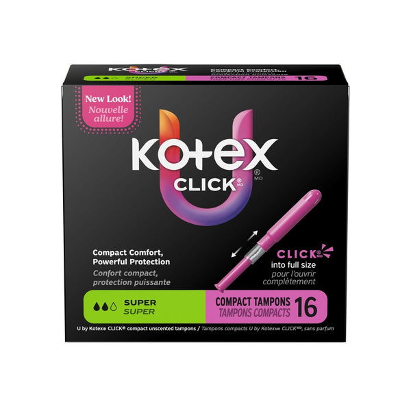 Tampones Compactos Click Absorción Super 16 un. Kotex