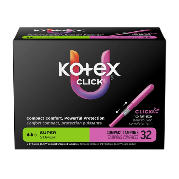 Tampones Compactos Click Absorción Super 32 un. Kotex