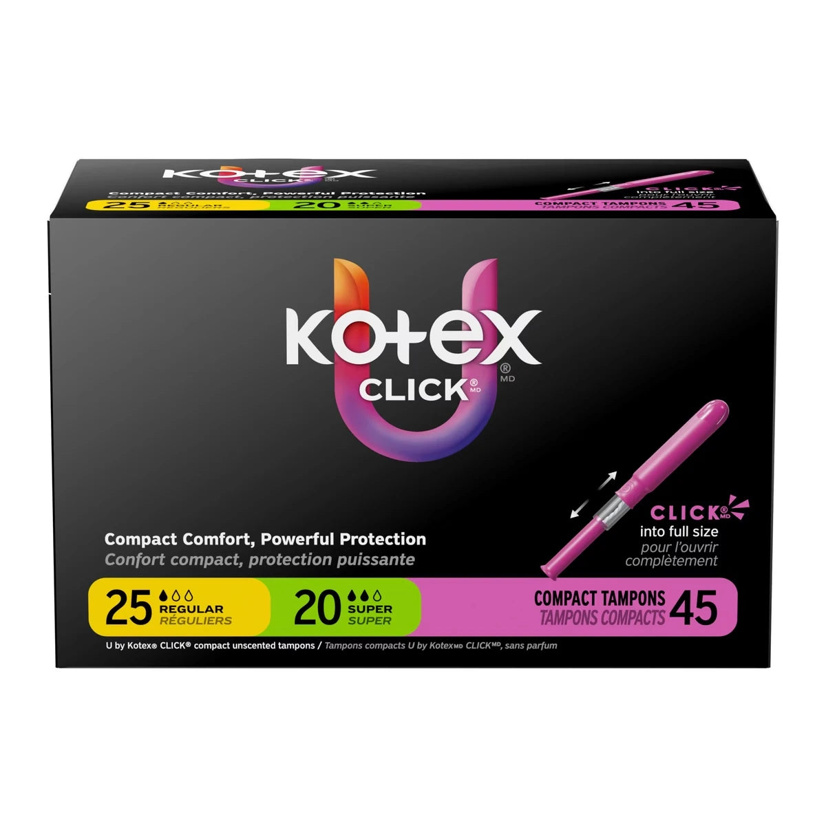 Tampones Compactos Click Kotex