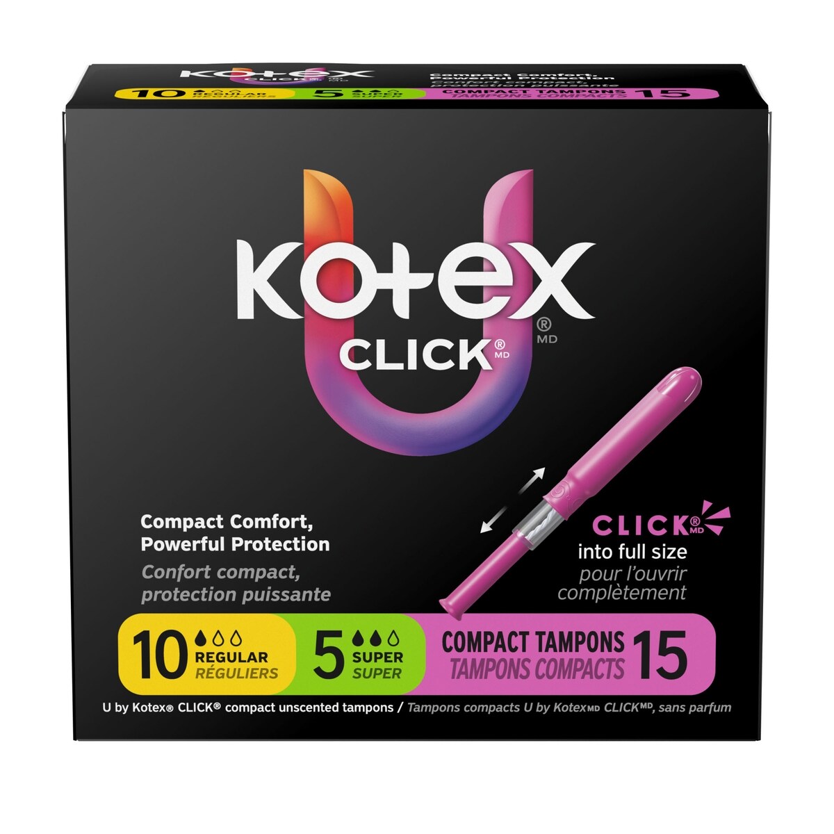 Tampones Compactos Click Kotex
