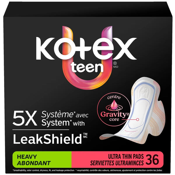 Toallas Higiénicas Ultrafinas para Adolescentes con Alas Kotex