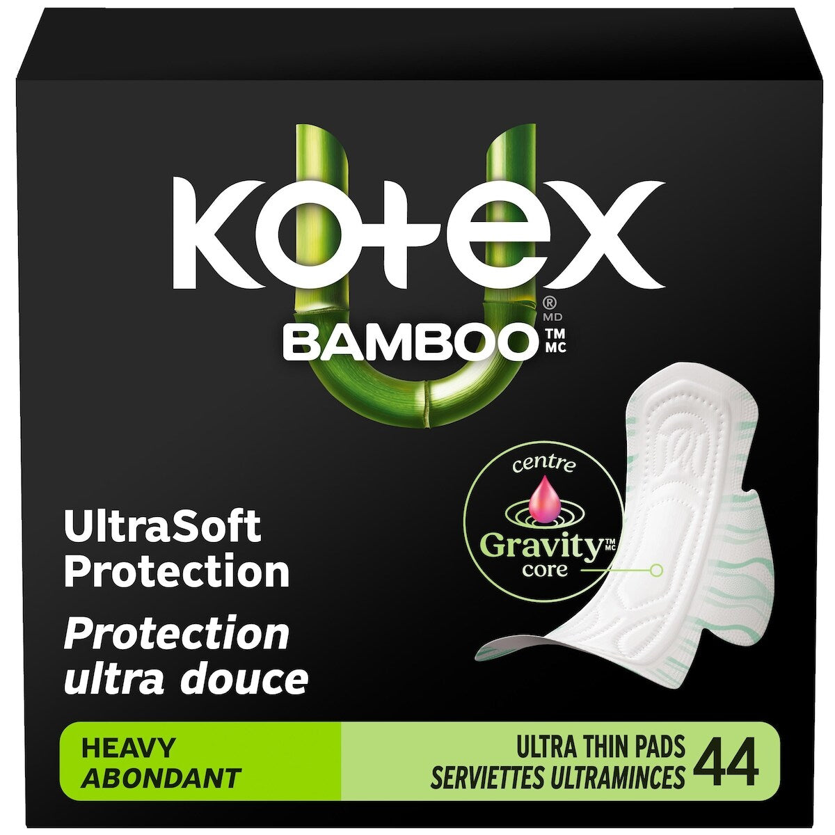 Toallas Higiénicas Ultrafinas Bambú con Alas Absorción Alta Kotex