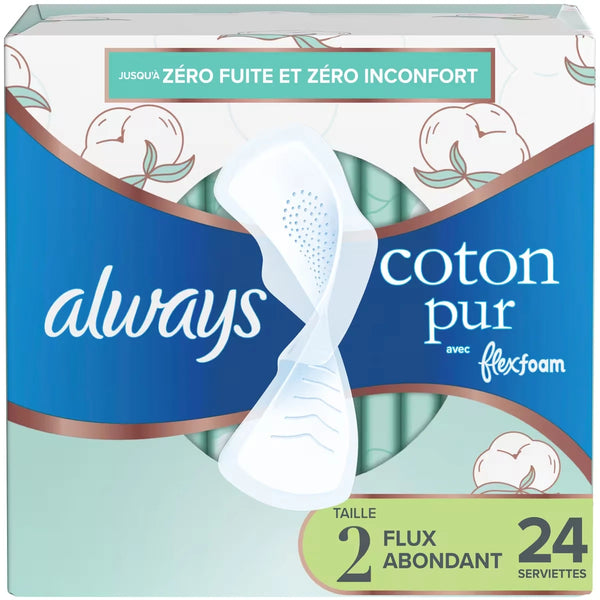 Toallas Higiénicas Puro Algodón con FlexFoam Always