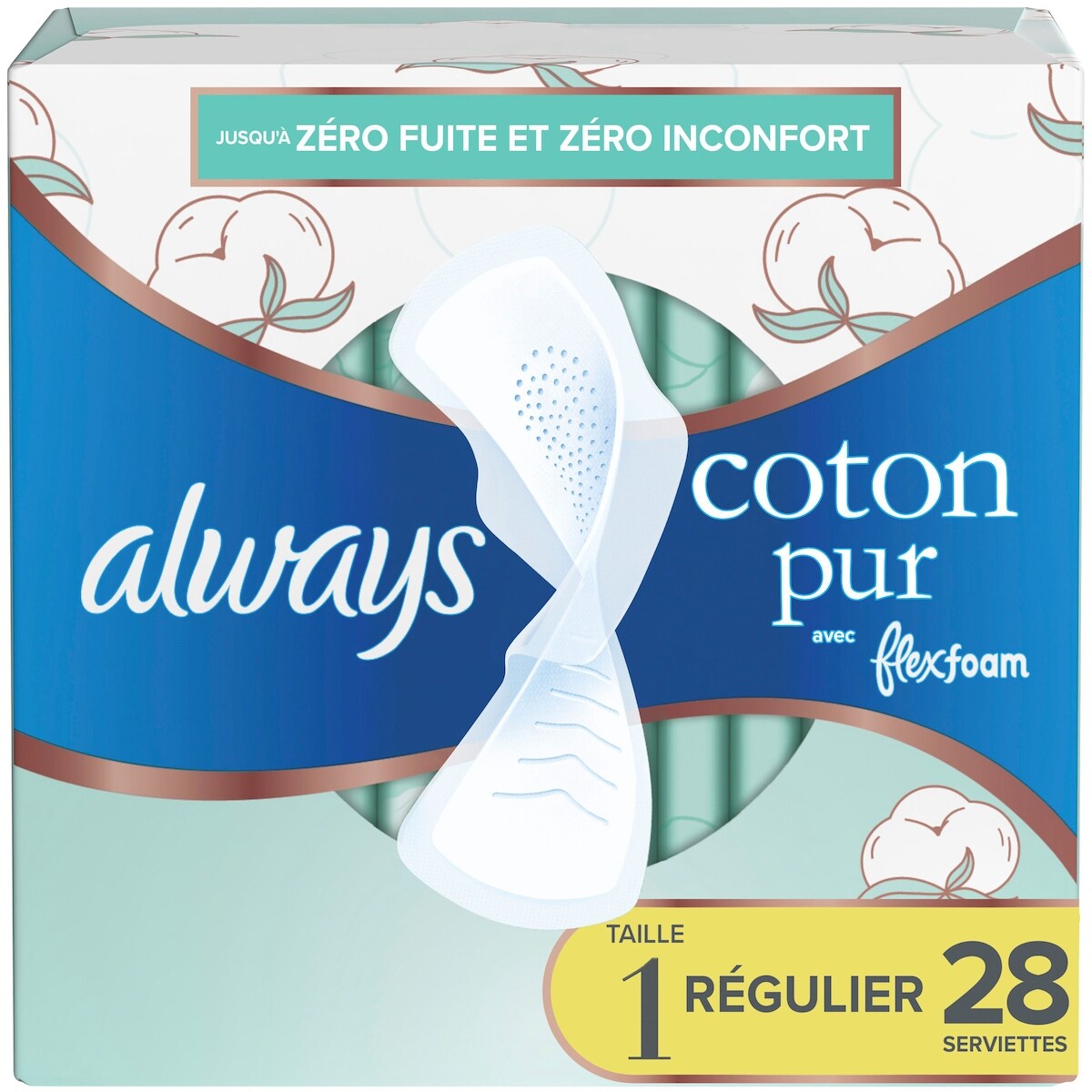 Toallas Higiénicas Puro Algodón con FlexFoam Always