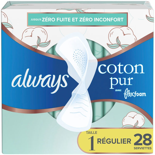 Toallas Higiénicas Puro Algodón con FlexFoam Always