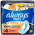 Toallas Higiénicas Maxi Noche con Alas para Mujer Always
