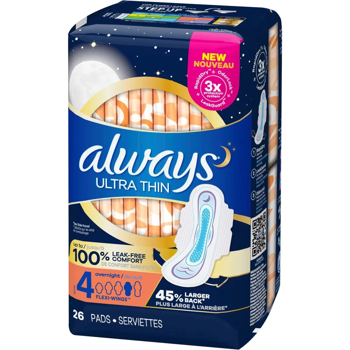 Toallas Higiénicas Ultradelgadas Nocturnas con Alas Always