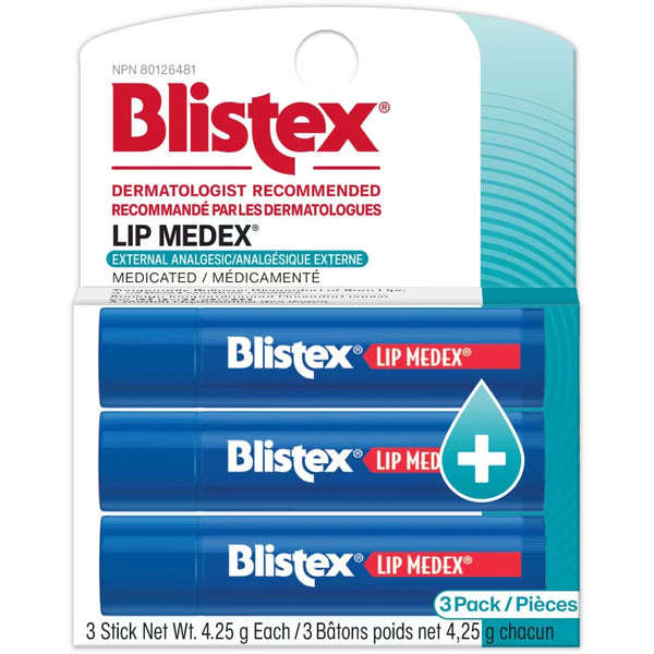 Bálsamo Labial Medex Stick Pack de 3 Blistex