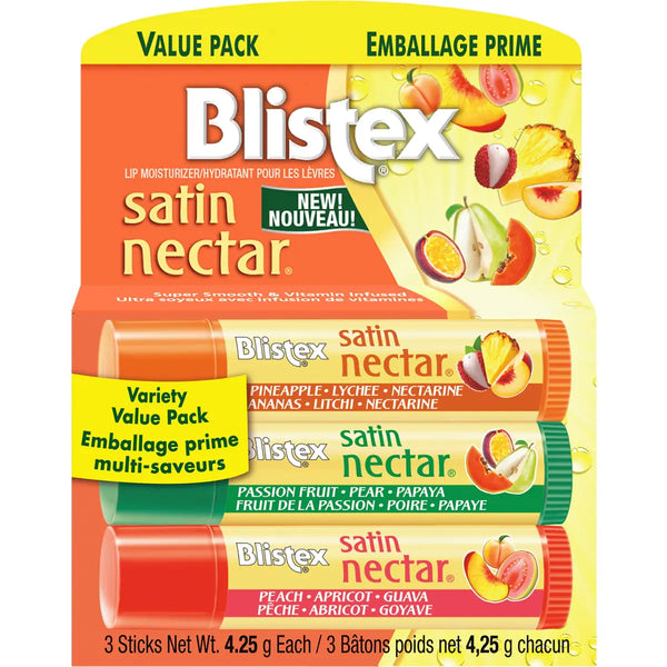 Bálsamo Labial Satin Nectar Pack de 3 Blistex