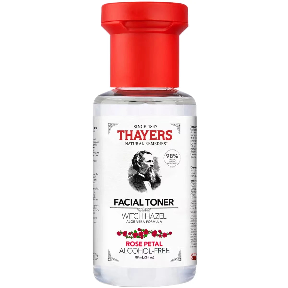 Tónico Facial de Hamamelis sin Alcohol Pétalo de Rosa Thayers