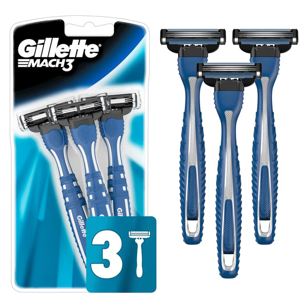 Afeitadoras Desechables para Hombre Mach3 Paquete de 3 Gillette