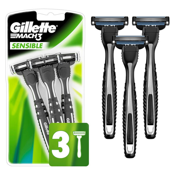 Afeitadoras Desechables para Hombre Mach3 Sensible Paquete Gillette
