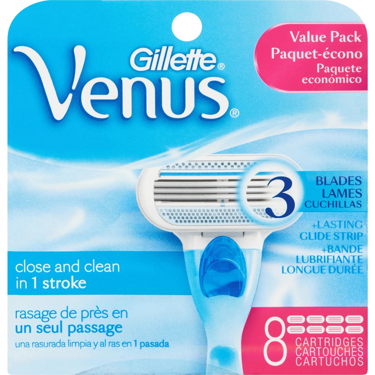 Hojas de Afeitar Gillette Original 8 Cartuchos Venus